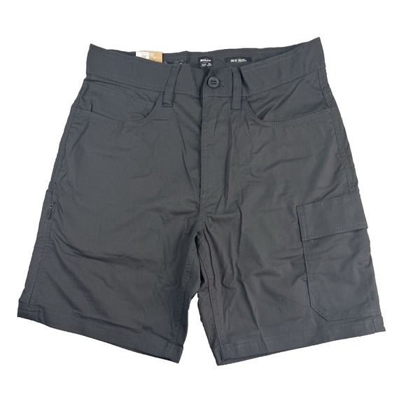 New Prana Shorts Men 28/8 Charcoal Standard Fit Double Peak Ripstop‎ - Picture 1 of 10